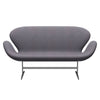 Fritz Hansen Svanesofa 2-Personers, Satinpoleret Aluminium/Divina Md Pale Blue Grey