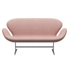 Fritz Hansen Svanesofa 2-Personers, Satinpoleret Aluminium/Divina Md Pale Pink