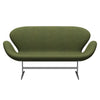 Fritz Hansen Swan™ Sofa 2 Seater, Satin Brushed Aluminium/Divina Md Wintergreen