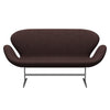 Fritz Hansen Swan™ Sofa 2 Seater, Satin Brushed Aluminium/Divina Melange Dusty Violet