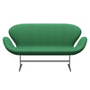 Fritz Hansen Swan™ Sofa 2 Seater, Satin Brushed Aluminium/Divina Melange Green