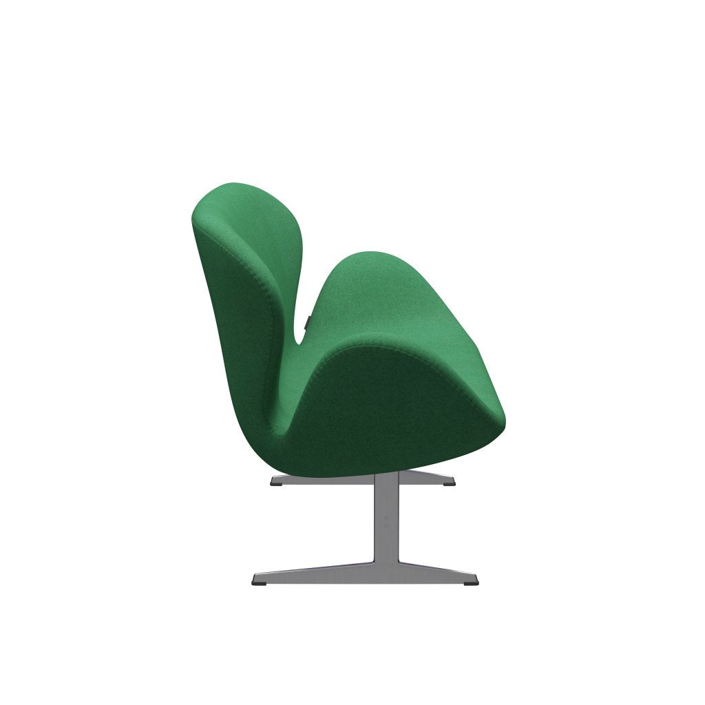 [product_category]-Fritz Hansen Swan Sofa 2 Seater, Satin Brushed Aluminium/Divina Melange Green-Fritz Hansen-3321-DIM937-SPAL-FRI-3