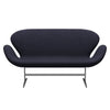 Fritz Hansen Swan™ Sofa 2 Seater, Satin Brushed Aluminium/Divina Melange Grey/Purple