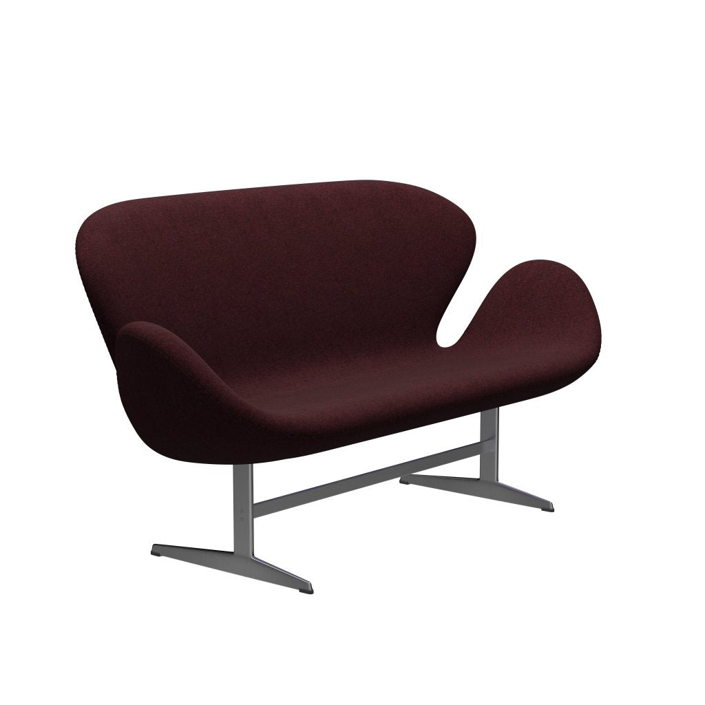 [product_category]-Fritz Hansen Swan Sofa 2 Seater, Satin Brushed Aluminium/Divina Melange Pink Dark-Fritz Hansen-3321-DIM581-SPAL-FRI-2