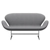 Fritz Hansen Swan™ Sofa 2 Seater, Satin Brushed Aluminium/Divina Melange Stone Grey