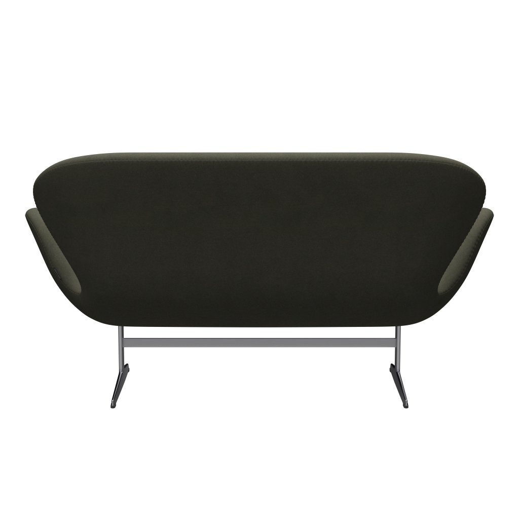 [product_category]-Fritz Hansen Swan Sofa 2 Seater, Satin Brushed Aluminium/Divina Military Green-Fritz Hansen-3321-DIV944-SPAL-FRI-4