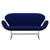 Fritz Hansen Swan™ Sofa 2 Seater, Satin Brushed Aluminium/Divina Royal Blue