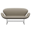 Fritz Hansen Swan™ Sofa 2 Seater, Satin Brushed Aluminium/Essential Light Grey