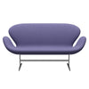 Fritz Hansen Swan™ Sofa 2 Seater, Satin Brushed Aluminium/Fame Blue Violet