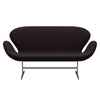 Fritz Hansen Swan™ Sofa 2 Seater, Satin Brushed Aluminium/Fame Brown (61108)