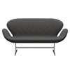 Fritz Hansen Swan™ Sofa 2 Seater, Satin Brushed Aluminium/Fame Dark Grey