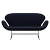 Fritz Hansen Swan™ Sofa 2 Seater, Satin Brushed Aluminium/Fame Navy (66061)