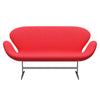 Fritz Hansen Swan™ Sofa 2 Seater, Satin Brushed Aluminium/Fame Pink