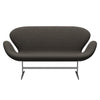 Fritz Hansen Swan™ Sofa 2 Seater, Satin Brushed Aluminium/Hallingdal Charcoal Light