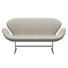 Fritz Hansen Swan™ Sofa 2 Seater, Satin Brushed Aluminium/Hallingdal Light Grey (103)