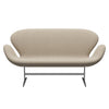 Fritz Hansen Svanesofa 2-Personers, Satinpoleret Aluminium/Hallingdal Sand