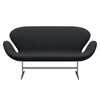 Fritz Hansen Swan™ Sofa 2 Seater, Satin Brushed Aluminium/Hallingdal Violet/Green