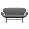 Fritz Hansen Swan™ Sofa 2 Seater, Satin Brushed Aluminium/Hallingdal White Black