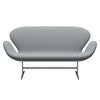 Fritz Hansen Swan™ Sofa 2 Seater, Satin Brushed Aluminium/Steelcut Trio Beige