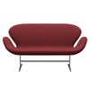 Fritz Hansen Swan™ Sofa 2 Seater, Satin Brushed Aluminium/Steelcut Trio Dark Red