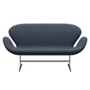 Fritz Hansen Swan™ Sofa 2 Seater, Satin Brushed Aluminium/Steelcut Trio Olive Green/Turquoise