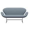 Fritz Hansen Swan™ Sofa 2 Seater, Satin Brushed Aluminium/Steelcut Trio Pastel Blue