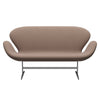 Fritz Hansen Swan™ Sofa 2 Seater, Satin Brushed Aluminium/Steelcut Trio Sand Colours