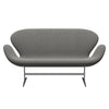 Fritz Hansen Swan™ Sofa 2 Seater, Satin Brushed Aluminium/Steelcut Trio White/Black