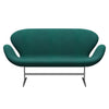 Fritz Hansen Swan™ Sofa 2 Seater, Satin Brushed Aluminium/Sunniva Green