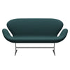 Fritz Hansen Swan™ Sofa 2 Seater, Satin Brushed Aluminium/Sunniva Green/Grey