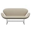 Fritz Hansen Swan™ Sofa 2 Seater, Satin Brushed Aluminium/Sunniva Light Beige