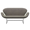 Fritz Hansen Swan™ Sofa 2 Seater, Satin Brushed Aluminium/Sunniva Light Green/Violet