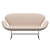 Fritz Hansen Swan™ Sofa 2 Seater, Satin Brushed Aluminium/Sunniva Sand/Soft Pink