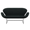 Fritz Hansen Swan™ Sofa 2 Seater, Satin Brushed Aluminium/Tonus Black