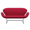 Fritz Hansen Swan™ Sofa 2 Seater, Satin Brushed Aluminium/Tonus Cherry