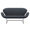 Fritz Hansen Swan™ Sofa 2 Seater, Satin Brushed Aluminium/Tonus Dark Grey