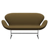 Fritz Hansen Swan™ Sofa 2 Seater, Satin Brushed Aluminium/Tonus Khaki Green