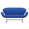 Fritz Hansen Swan™ Sofa 2 Seater, Satin Brushed Aluminium/Tonus Lavender Blue