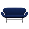 Fritz Hansen Swan™ Sofa 2 Seater, Satin Brushed Aluminium/Tonus Royal Blue