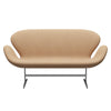 Fritz Hansen Swan™ Sofa 2 Seater, Satin Brushed Aluminium/Tonus Warm Beige