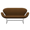 Fritz Hansen Swan™ Sofa 2 Seater, Satin Brushed Aluminium/Tonus Warm Brown (364)