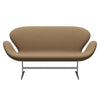 Fritz Hansen Svanesofa 2-Personers, Satinpoleret Aluminium/Diablo Golden Sand