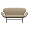 Fritz Hansen Swan™ Sofa 2 Seater, Satin Brushed Aluminum/Diablo Hessian