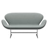 Fritz Hansen Swan™ Sofa 2 Seater, Satin Brushed Aluminum/Re Wool Pale Aqua