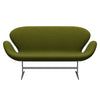 Fritz Hansen Swan™ Sofa 2 Seater, Silver Grey/Canvas Light Grass Green