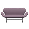 Fritz Hansen Swan™ Sofa 2 Seater, Silver Grey/Capture Violet/Brown