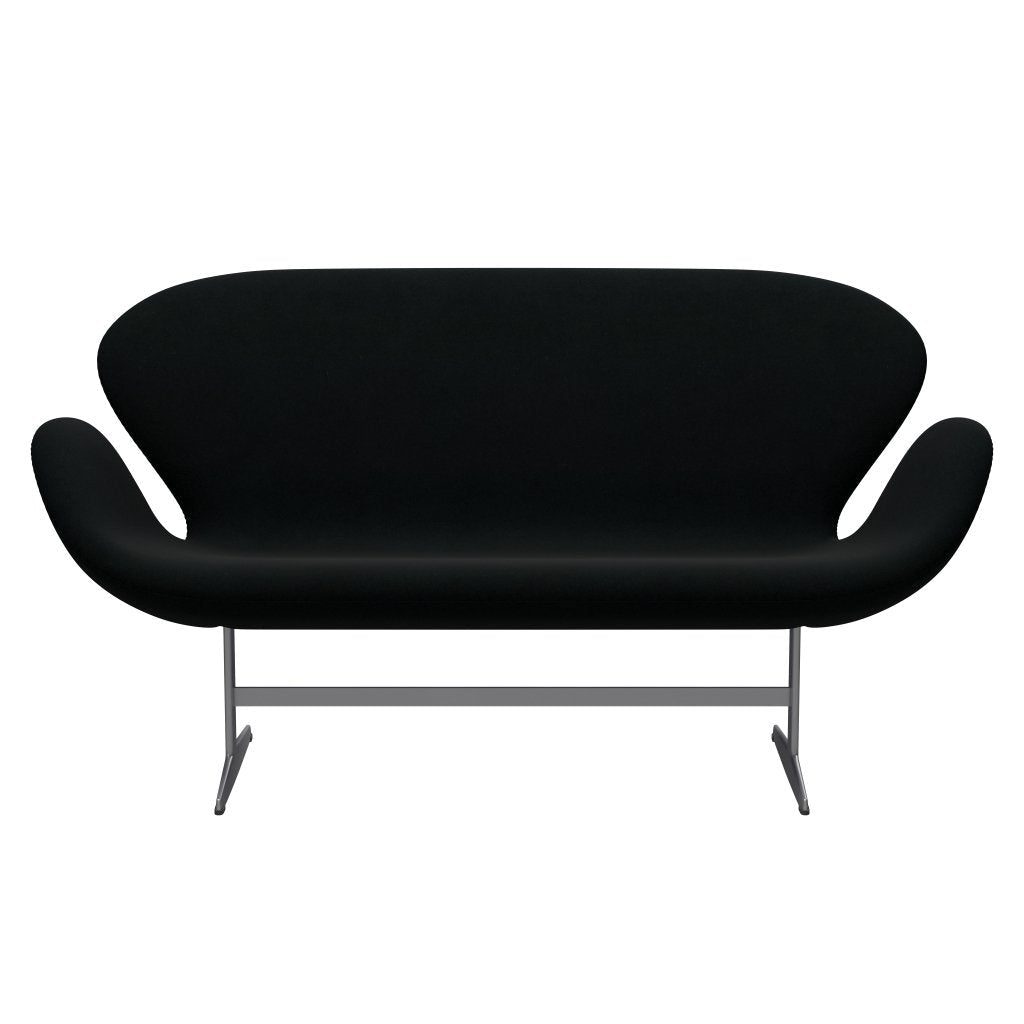 [product_category]-Fritz Hansen Swan Sofa 2 Seater, Silver Grey/Divina Black-Fritz Hansen-3321-DIV191-SGBASE-FRI-1