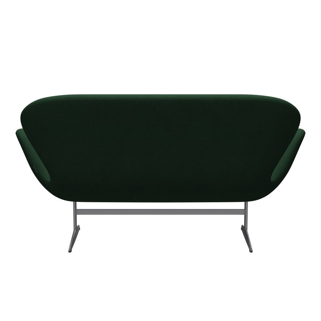 [product_category]-Fritz Hansen Swan Sofa 2 Seater, Silver Grey/Divina Dark Green (876)-Fritz Hansen-3321-DIV876-SGBASE-FRI-4