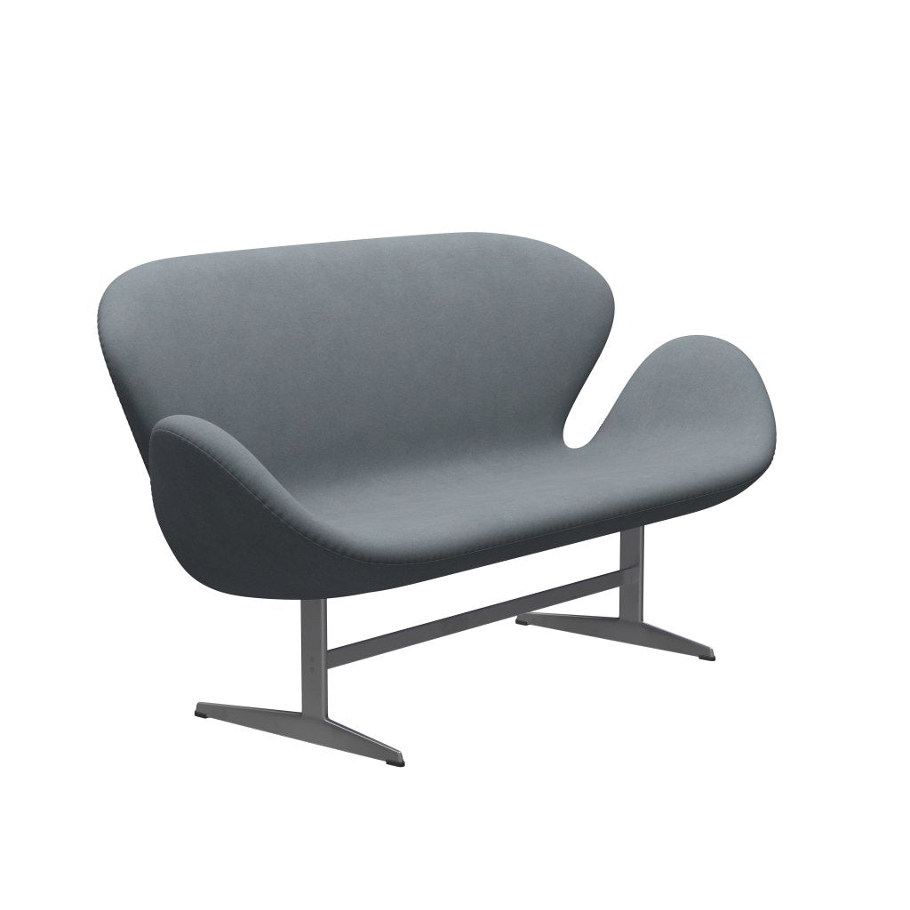 [product_category]-Fritz Hansen Swan Sofa 2 Seater, Silver Grey/Divina Light Grey-Fritz Hansen-3321-DIV171-SGBASE-FRI-2