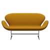 Fritz Hansen Swan™ Sofa 2 Seater, Silver Grey/Divina Melange Ochre Yellow